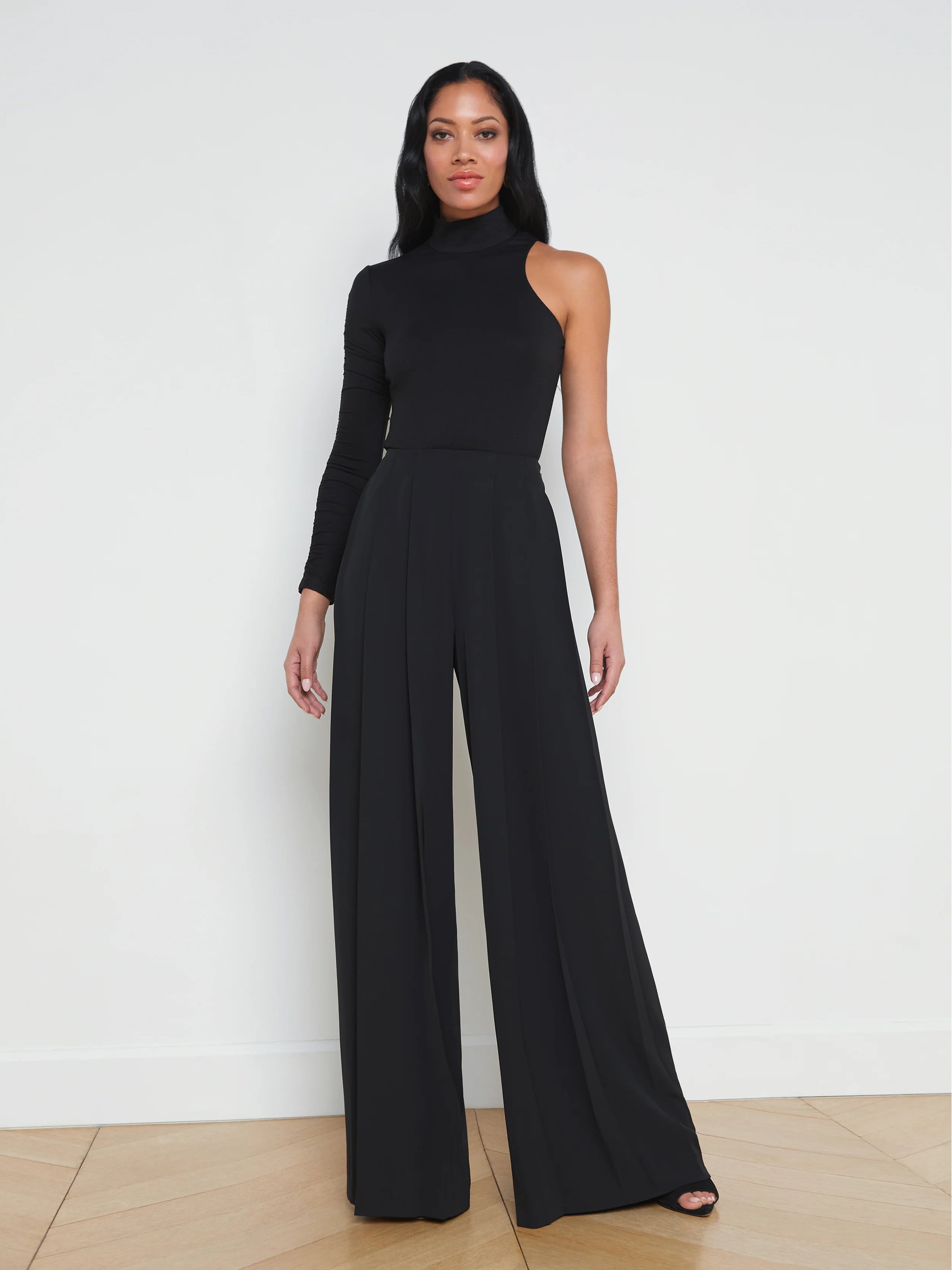 L'AGENCE Regina Silk Jumpsuit In BLACK | eBay